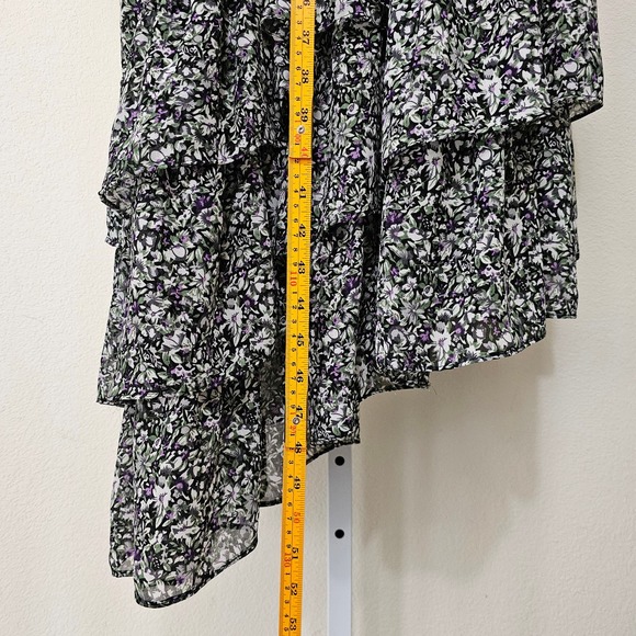 ASTR THE LABEL Asymmetrical Long Sleeve Smocked Ruffle Floral Maxi Dress Sz M - Picture 16 of 16